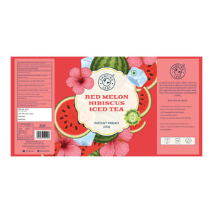 Red Melon Hibiscus Iced Tea - Sugar Free Monk Fruit Sweetened (200g) - Dancing Leaf