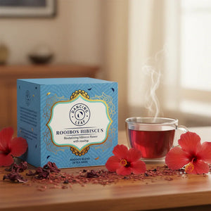 Rooibos Hibiscus Herbal Tea Bags - Energizing Caffeine-Free (20 Count) - Dancing Leaf