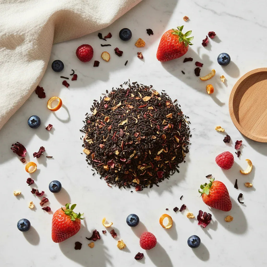 Tranquil Berry Black Tea Blend - Fruity Relaxation Fusion - Dancing Leaf