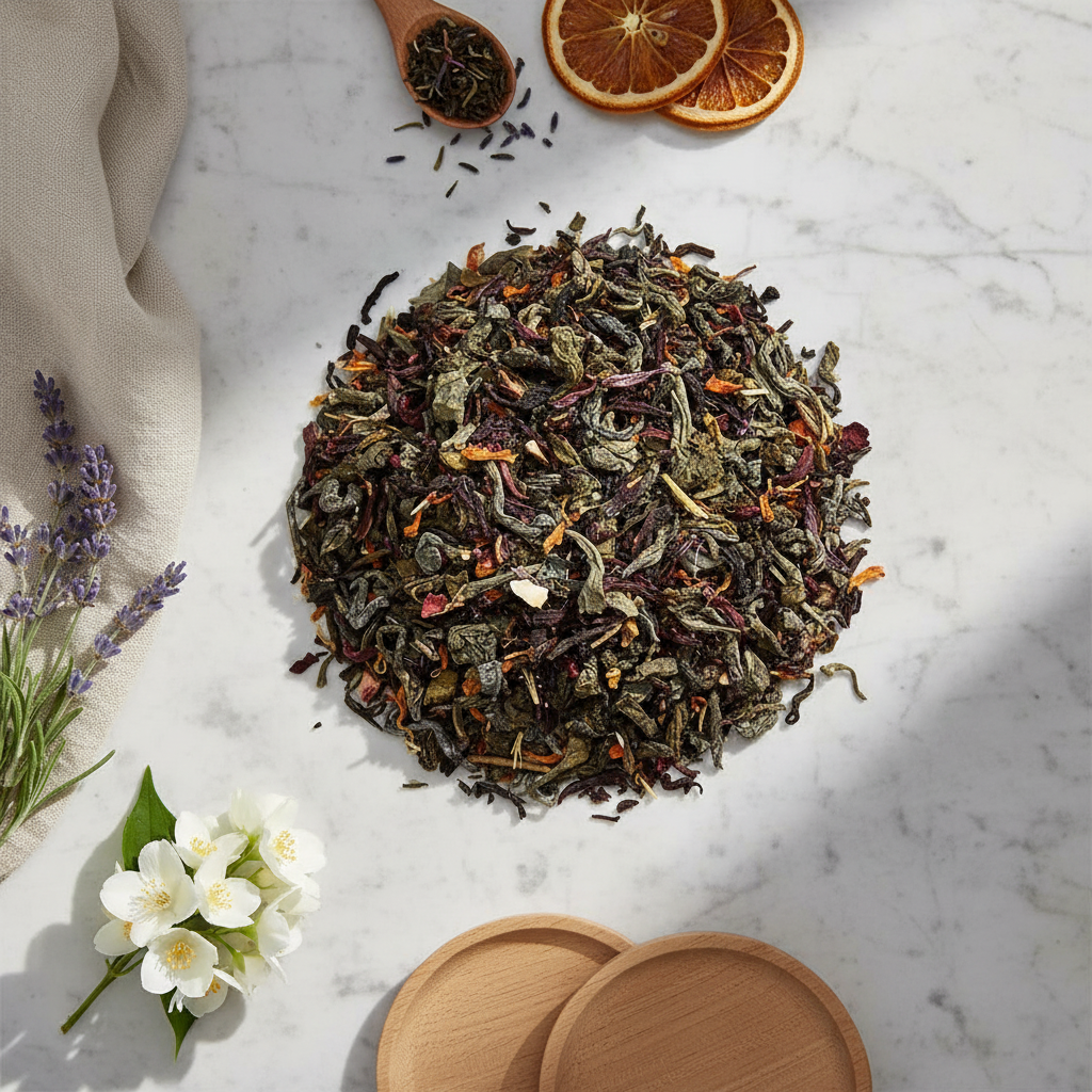 Green Tea with Hibiscus & Muskmelon - Refreshing Wellness Blend-Dancing Leaf