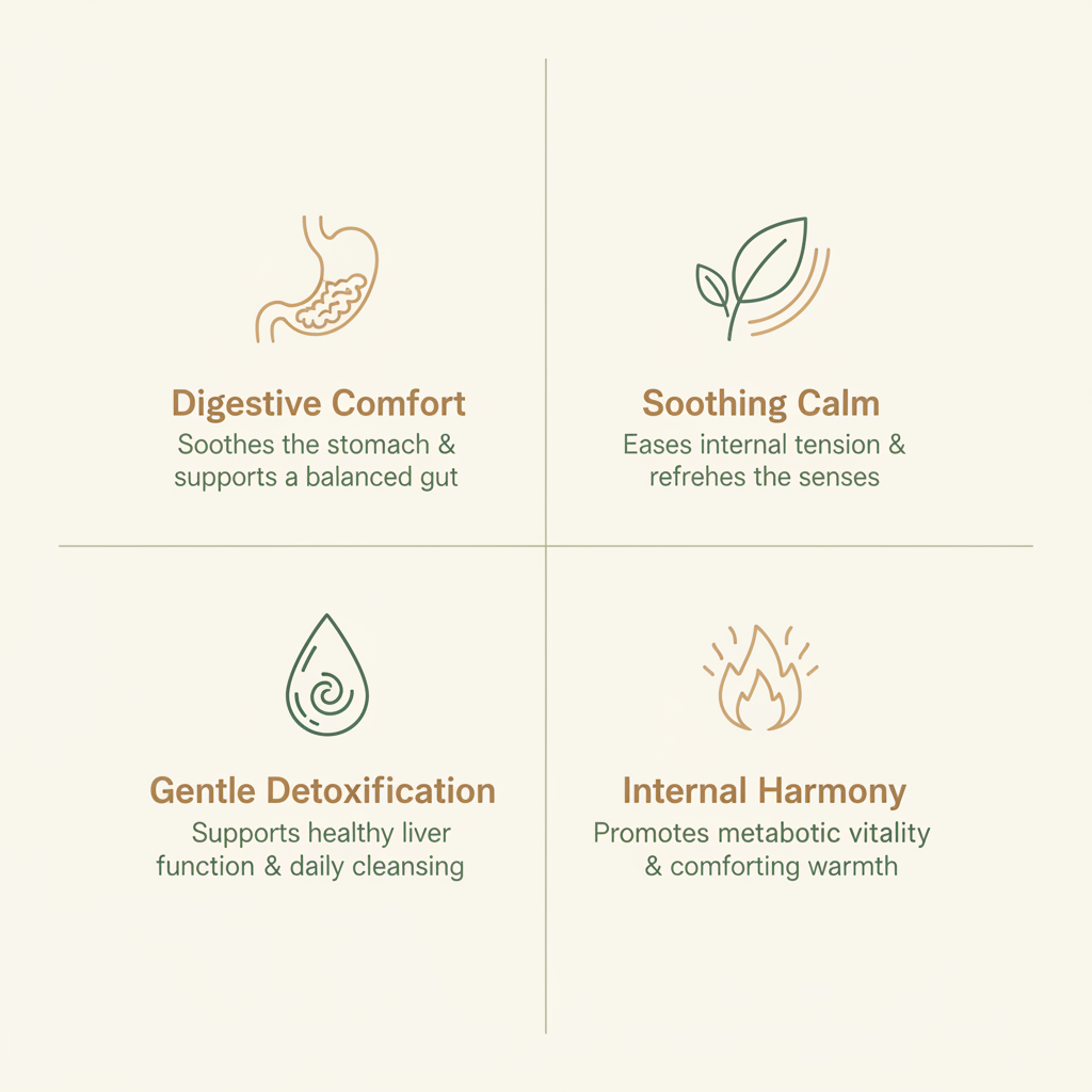 Gut Rhythm Tea — Benefits Infographic