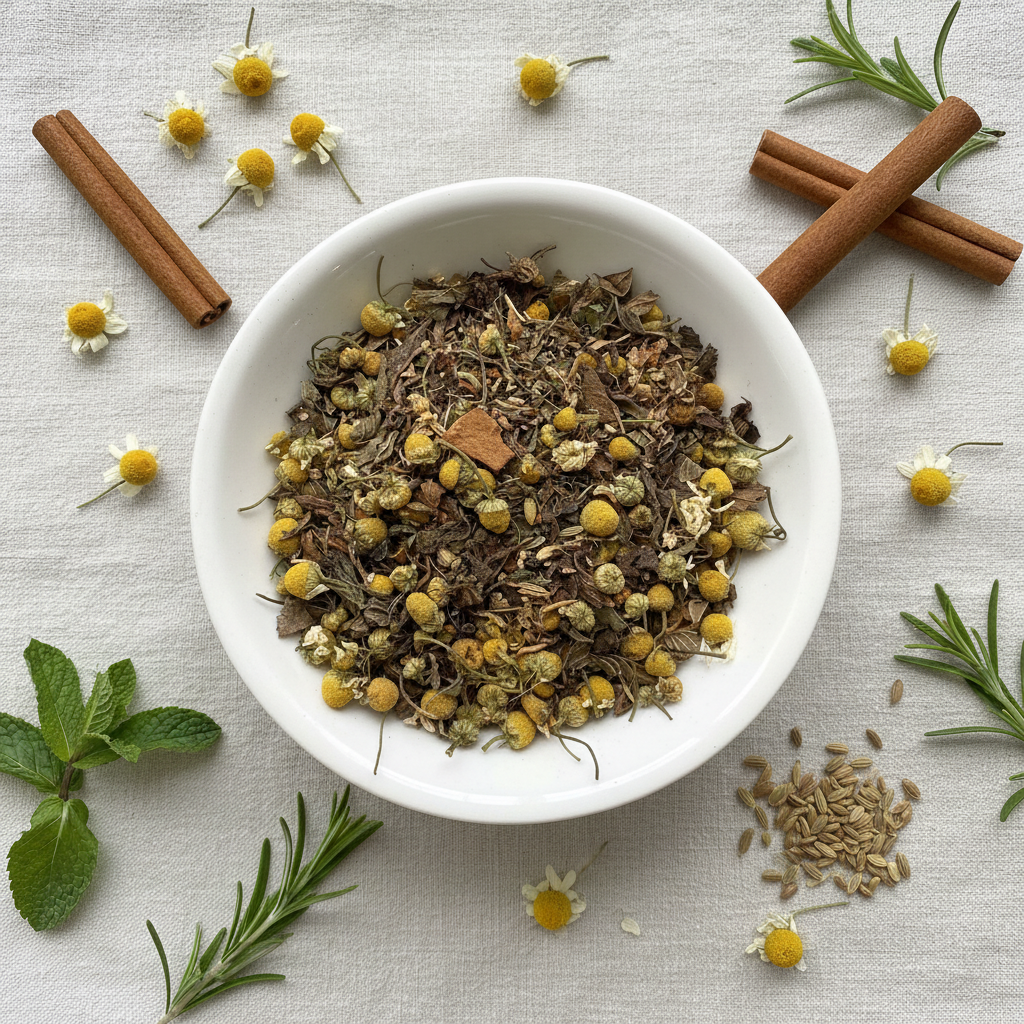 Gut Rhythm Tea — Lifestyle Flatlay