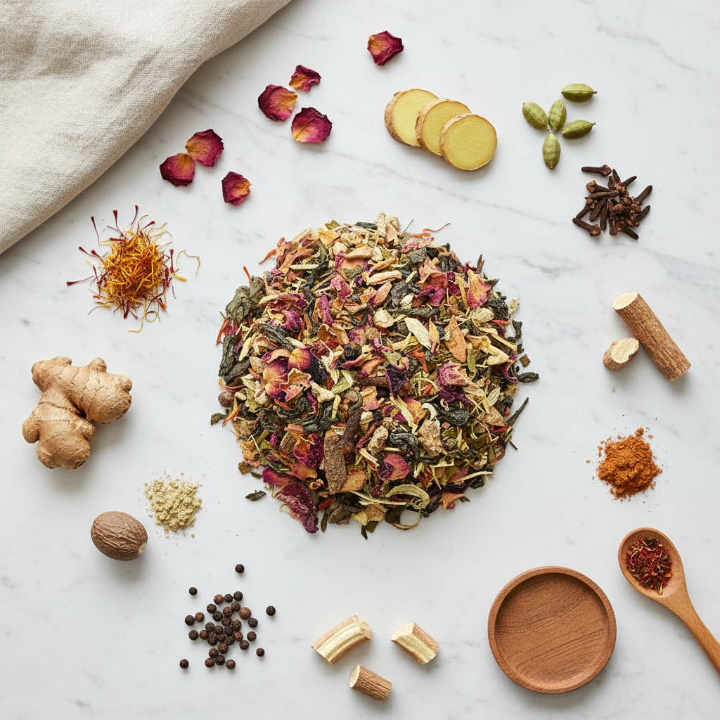 Kashmiri Kahwa Green Tea Blend - Traditional Spiced Luxury-Dancing Leaf