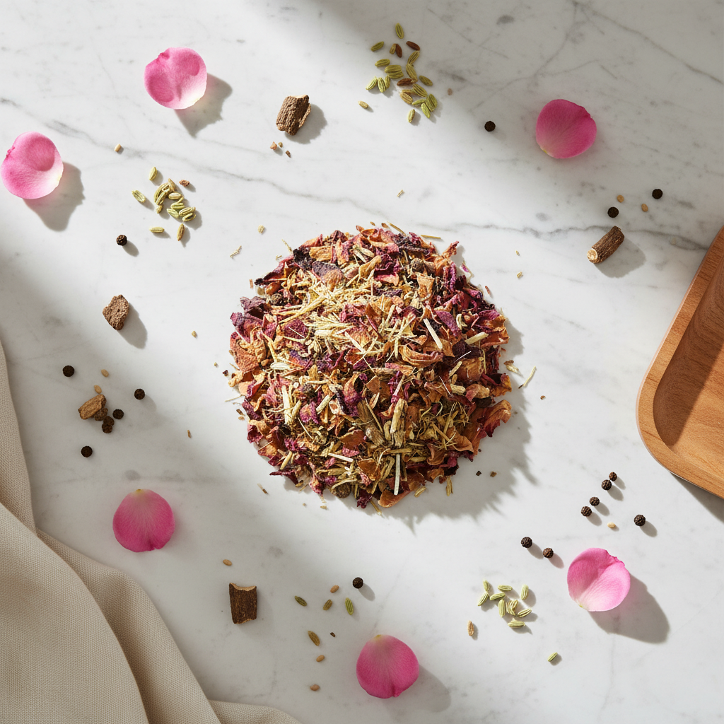 Rose Blush Herbal Infusion - Floral Wellness Blend-Dancing Leaf