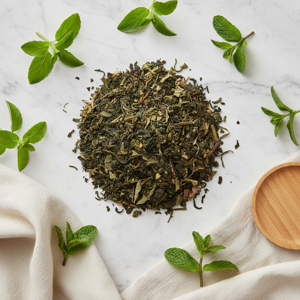 Tulsi Mint Tranquility Green Tea Blend - Sacred Wellness Fusion-Dancing Leaf