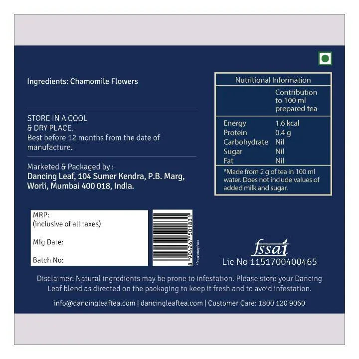 Chamomile Flowers - Pure Calming Floral Wellness - Dancing Leaf