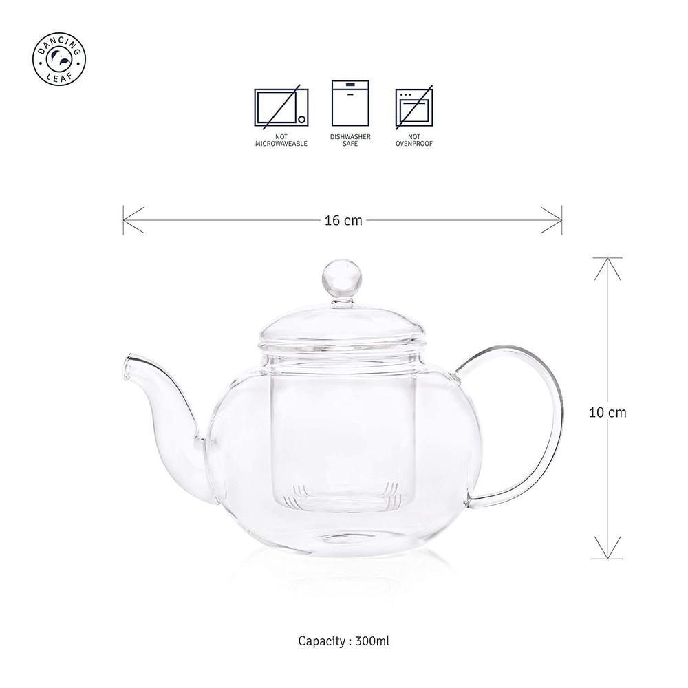 Clasico Teapot with Infuser (300ml)-Dancing Leaf