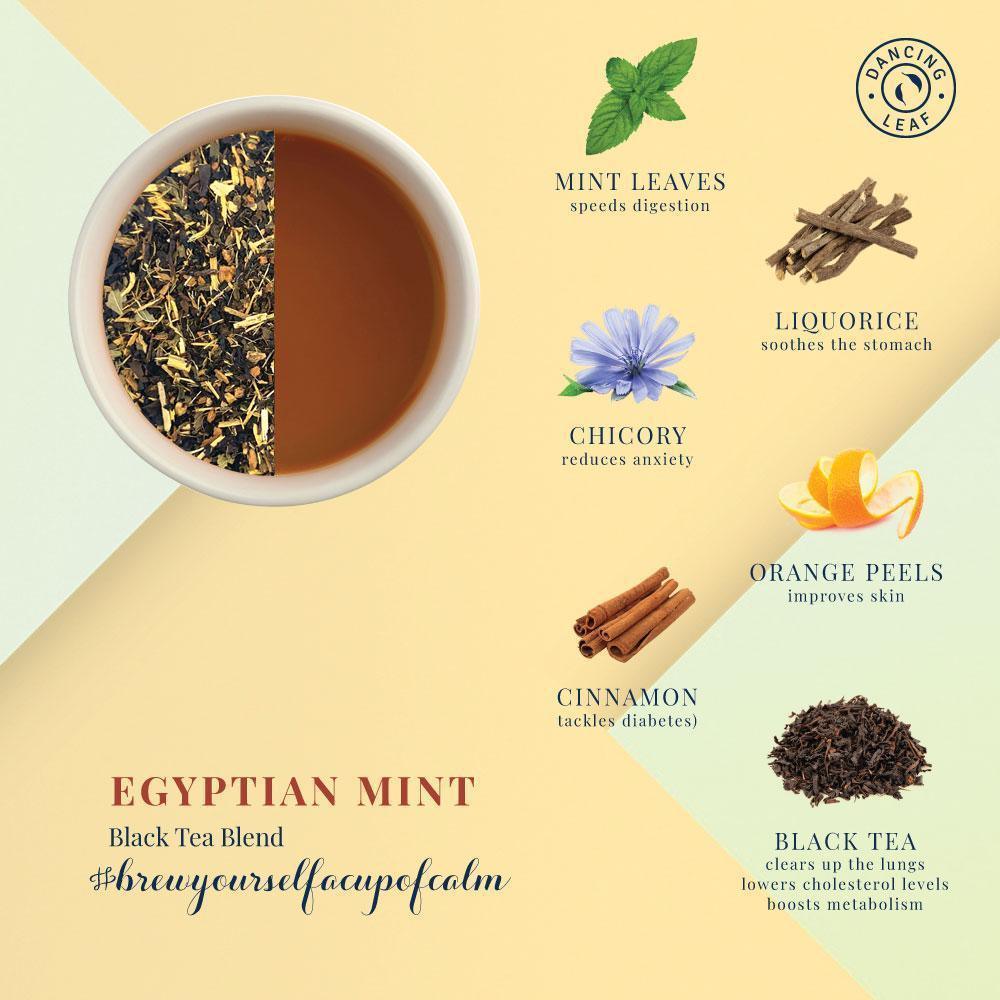 Egyptian Mint Black Tea Blend - Refreshing Spiced Fusion - Dancing Leaf
