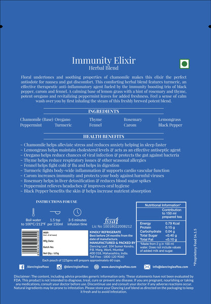 Evening Immunity Elixir - Herbal Blend - 125 Gms (62 Cups)-Dancing Leaf