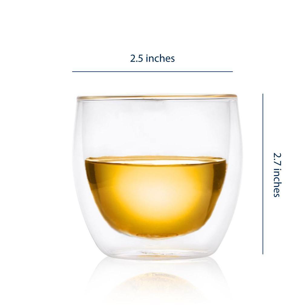 Fino Double Wall Cup (80ml) - Set of 4-Dancing Leaf