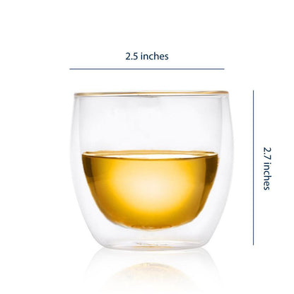 Fino Double Wall Cup (80ml) - Set of 4-Dancing Leaf
