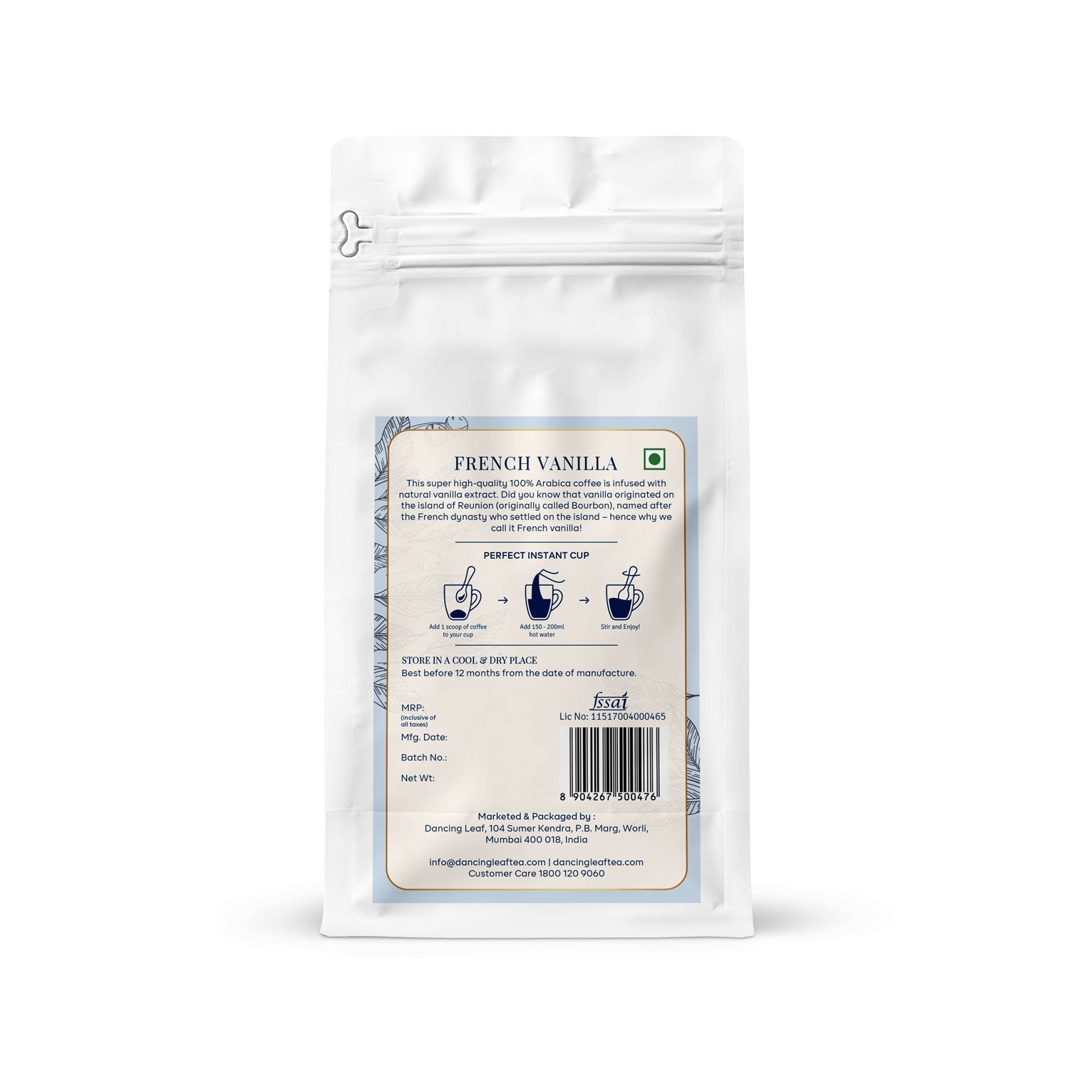 French Vanilla - Freeze Dried Instant Coffee (100g)-Dancing Leaf