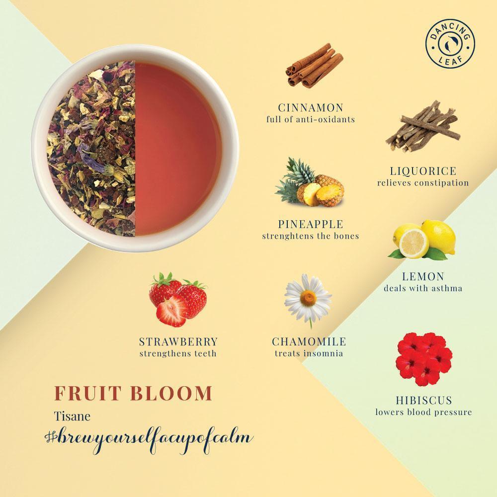 Fruit Bloom Herbal Infusion - Tropical Wellness Blend - Dancing Leaf