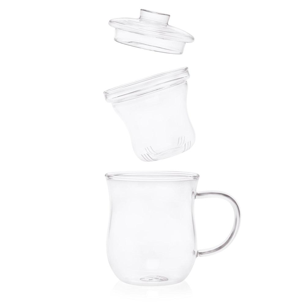 Grácil Glass Tea Infuser Mug (350ml)-Dancing Leaf