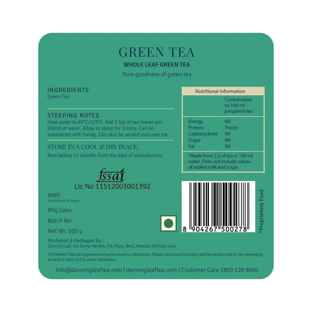 Green Tea - Pure Antioxidant Wellness - Dancing Leaf