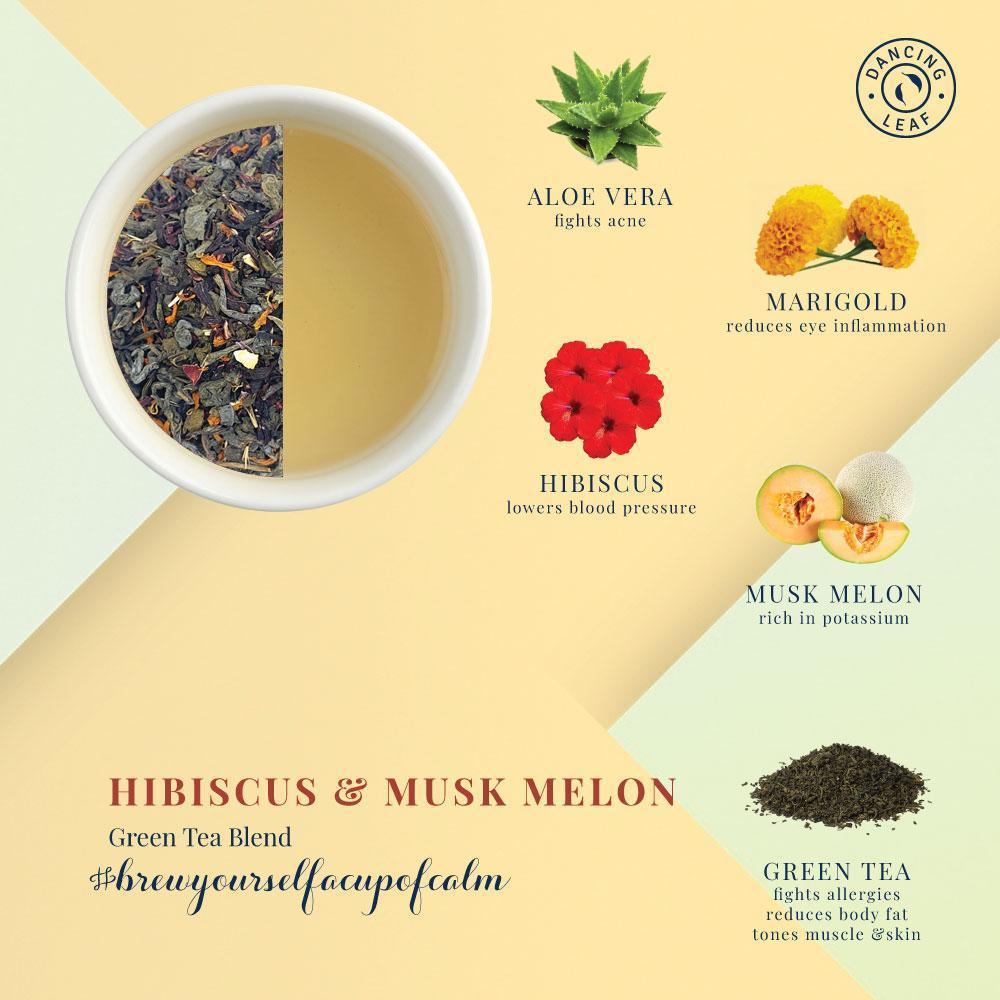 Green Tea with Hibiscus & Muskmelon-Dancing Leaf
