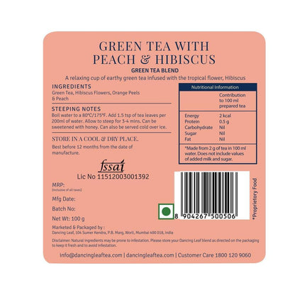 Green Tea with Peach & Hibiscus-Dancing Leaf