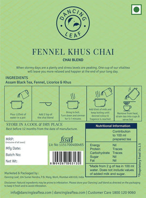 Haryali Chai - Fennel Khus Vetiver Relaxation Tea - Dancing Leaf