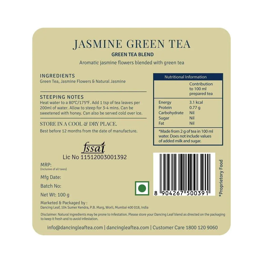 Jasmine Green Tea - Classic Floral Elegance - Dancing Leaf