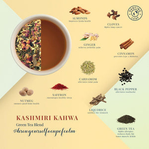 Kashmiri Kahwa Green Tea Blend - Traditional Spiced Luxury - Dancing Leaf