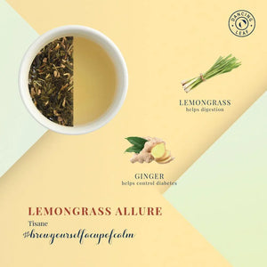 Lemongrass Allure Herbal Infusion - Citrus Ginger Wellness - Dancing Leaf