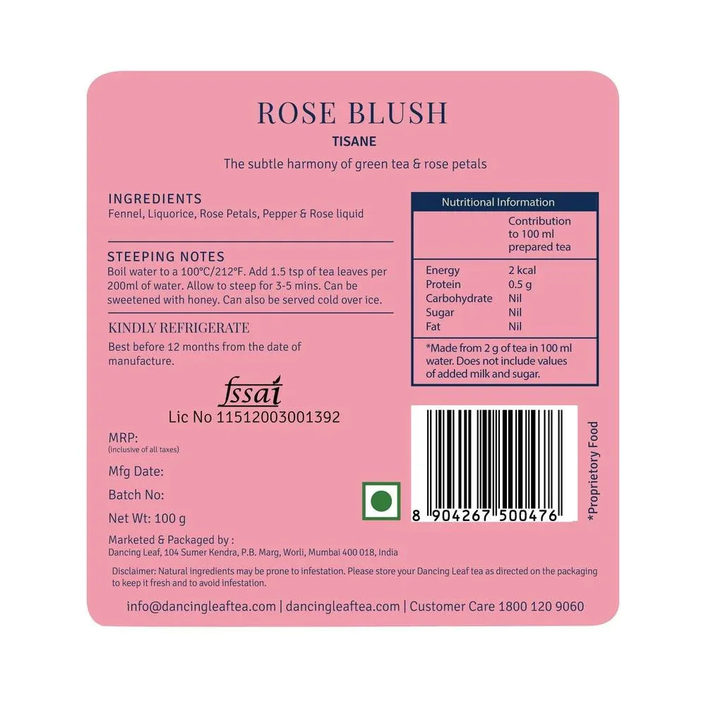 Rose Blush Herbal Infusion - Floral Wellness Blend - Dancing Leaf