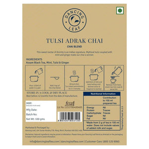 Tulsi Adrak Chai - Holy Basil & Ginger Wellness Tea - Dancing Leaf