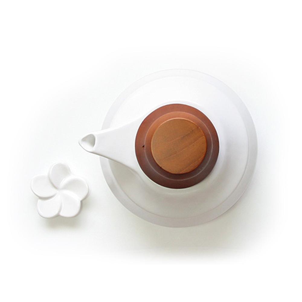Vida Stoneware Teapot (830ml) with set of 4 Cups (200ml)-Dancing Leaf
